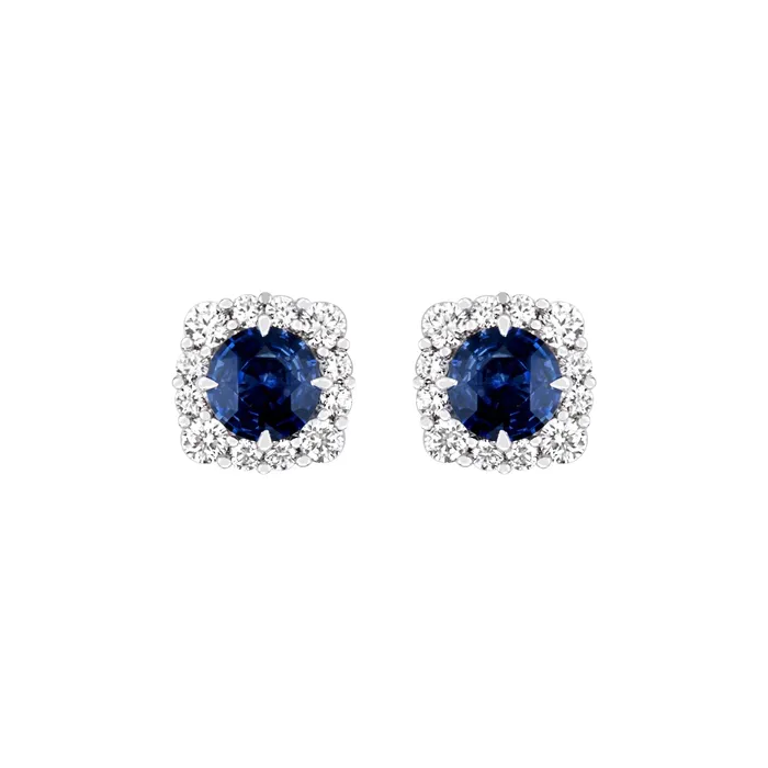 Sapphire and Diamond Stud Earrings CH Collection Earrings