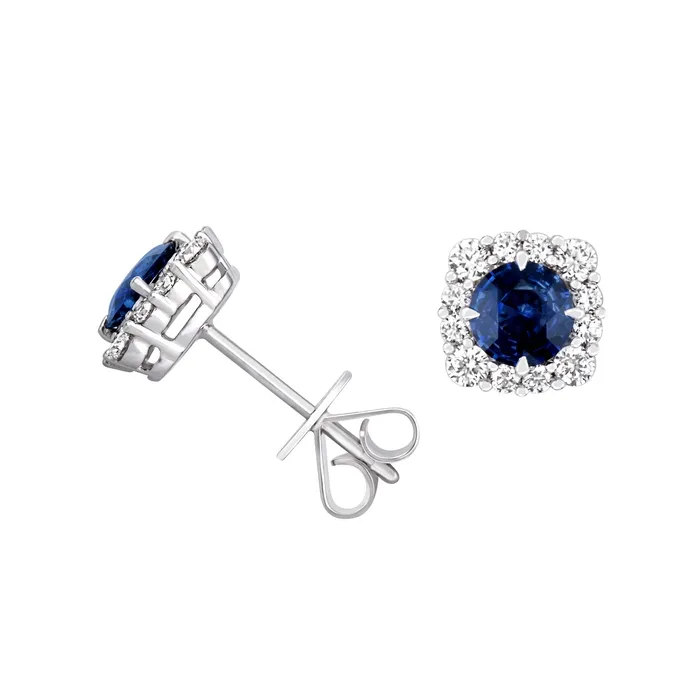 Sapphire and Diamond Stud Earrings CH Collection Earrings