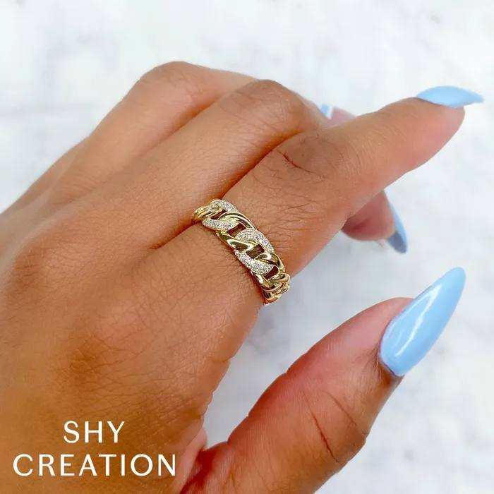 Shy Creation Rings Shy Creation Diamond Link Ring 021 CT Shy Creation Rings Shy Creation Diamond Link Ring 021 CT
