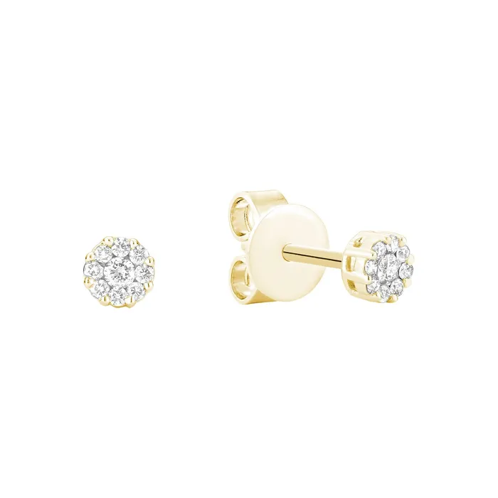 Small 14kt Gold Diamond Cluster Earrings Classic Creations Earrings