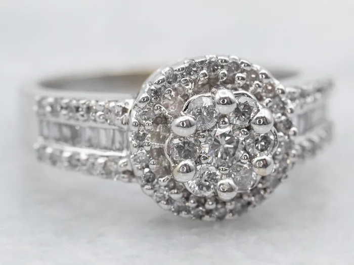 Stunning Diamond Cluster Engagement Ring Market Square Jewelers Rings Stunning Diamond Cluster Engagement Ring Market Square Jewelers Rings