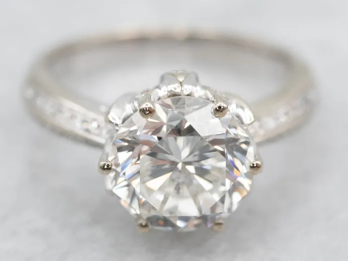 Stunning GIA Certified Round Brilliant Diamond Engagement Ring Market Square Jewelers Rings Stunning GIA Certified Round Brilliant Diamond Engagement Ring Market Square Jewelers Rings