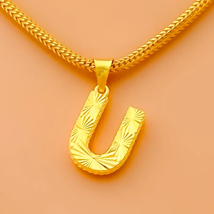 Trendy Everyday 22k Gold Letter Pendant Andaaz Jewelers PreStyled Sets