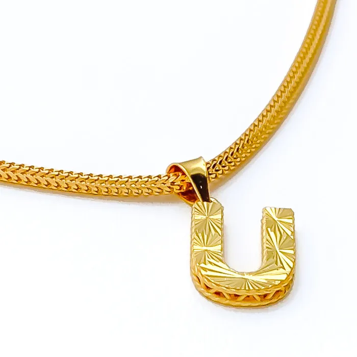 Trendy Everyday 22k Gold Letter Pendant Andaaz Jewelers PreStyled Sets