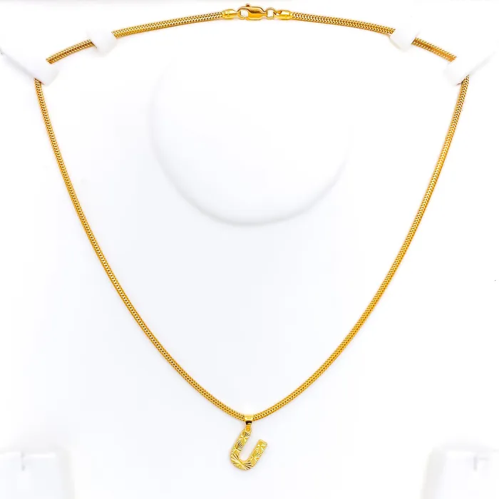 Trendy Everyday 22k Gold Letter Pendant Andaaz Jewelers PreStyled Sets