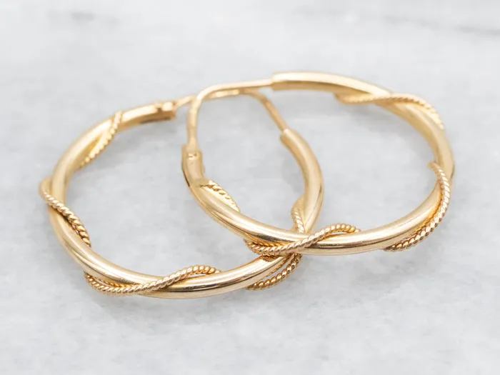 Twisted 18Karat Gold Hoop Earrings Market Square Jewelers Earrings