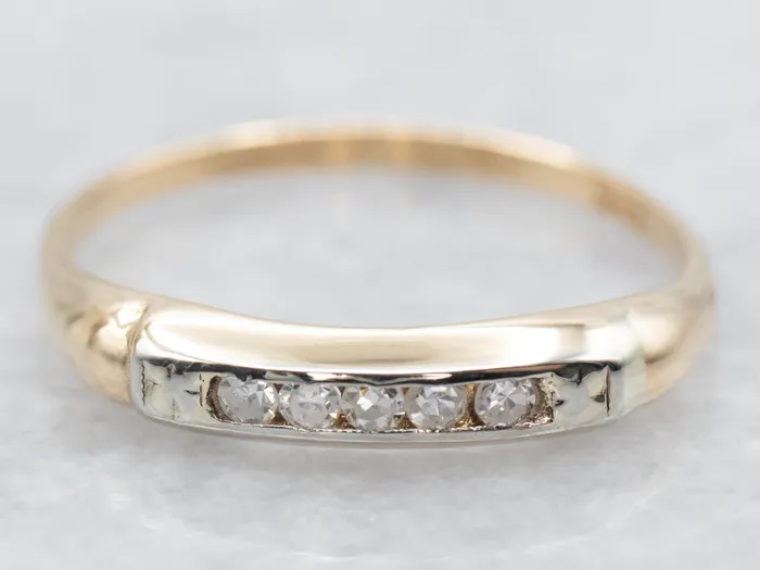 Two Tone Channel Set Diamond Wedding Band Market Square Jewelers Rings