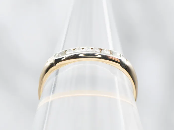 Two Tone Channel Set Diamond Wedding Band Market Square Jewelers Rings Two Tone Channel Set Diamond Wedding Band Market Square Jewelers Rings
