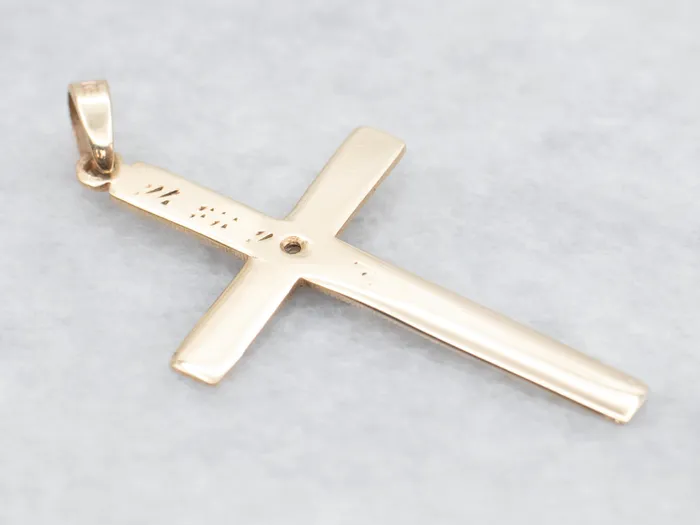 Two Tone Cross Pendant with Rough Diamond Accent Market Square Jewelers Rings Two Tone Cross Pendant with Rough Diamond Accent Market Square Jewelers Rings