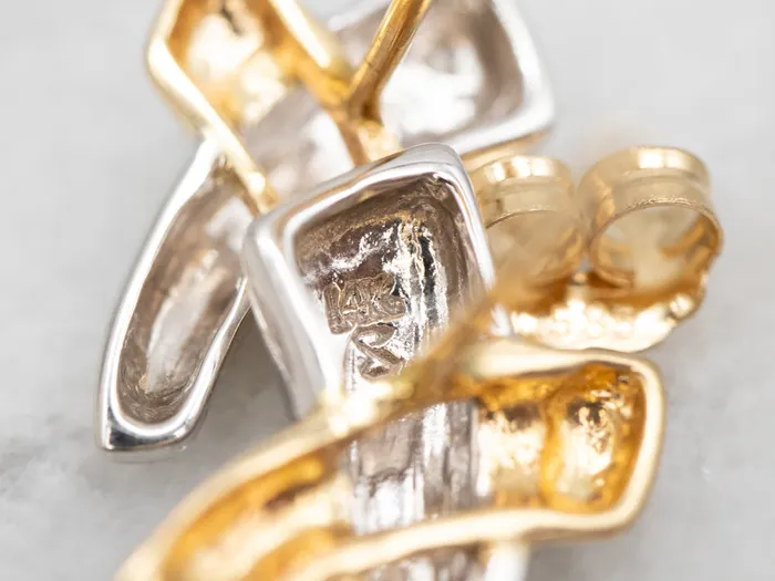 Two Tone X Stud Earrings Market Square Jewelers Earrings Two Tone X Stud Earrings Market Square Jewelers Earrings