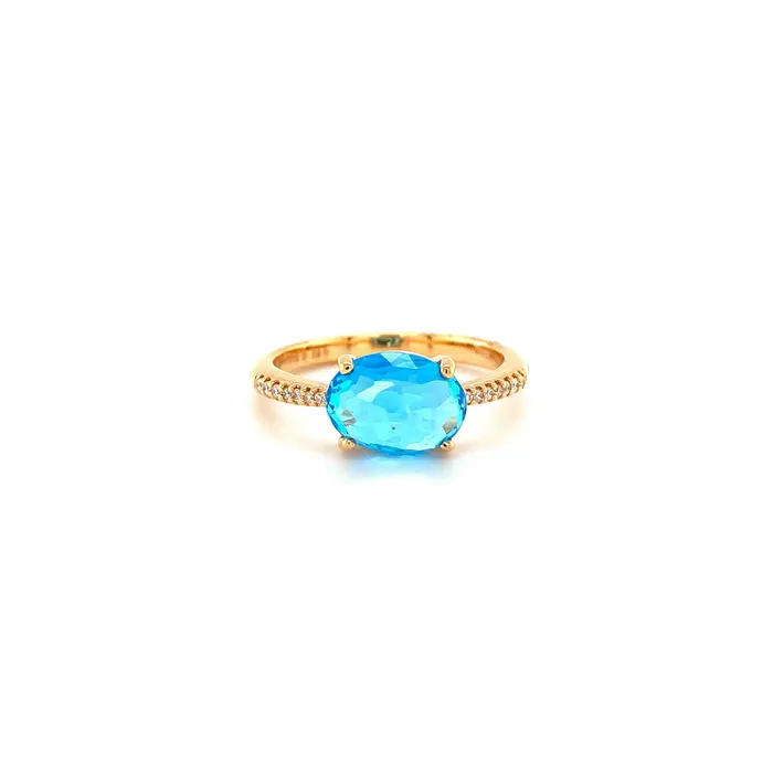 UGO Cala 18K Rose Gold Diamond Topaz Ring UGO Cala Rings