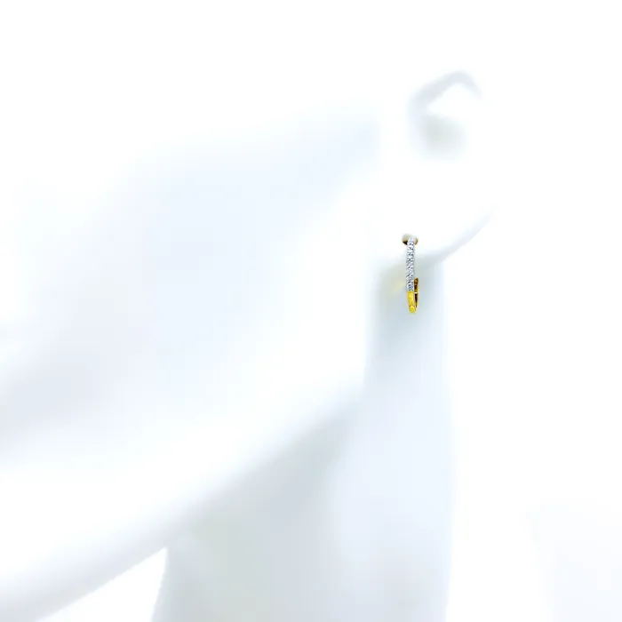 Unique Studded 18K Gold Diamond Oval Bali Earrings Andaaz Jewelers Earrings