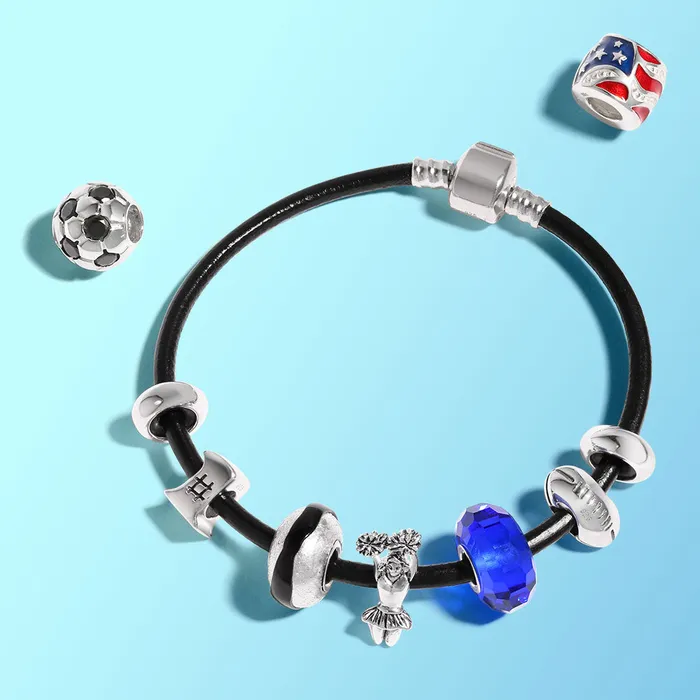 USA Rugby Sports Charm Bead Mom Sterling Silver for European Bracelet BlingJewelry Wholesale Bracelets