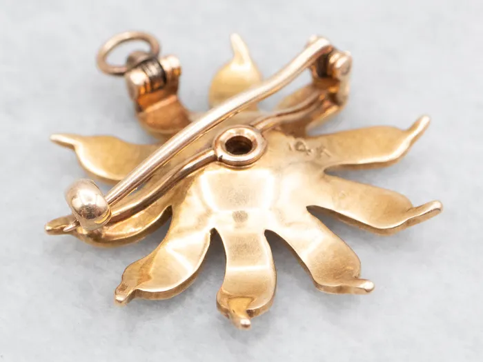 Victorian Opal and Seed Pearl Flower Brooch or Pendant Market Square Jewelers Necklaces