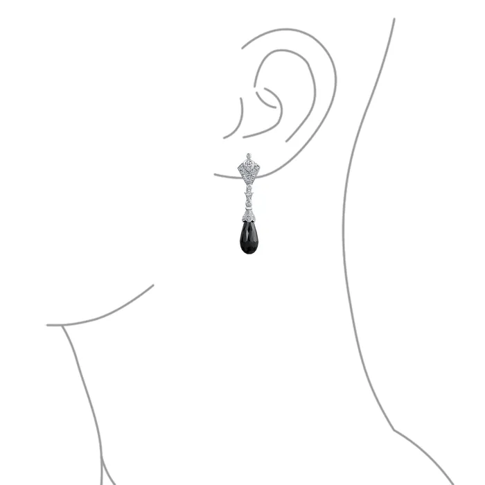 Vintage Art Deco Filigree CZ Dangle Chandelier Earrings Teardrop Briolette BlingJewelry Wholesale Earrings