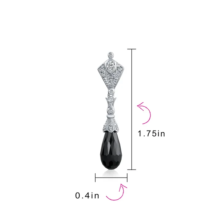 Vintage Art Deco Filigree CZ Dangle Chandelier Earrings Teardrop Briolette BlingJewelry Wholesale Earrings