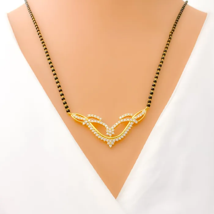 Vintage Charm Diamond 18k Gold Mangal Sutra Andaaz Jewelers PreStyled Sets