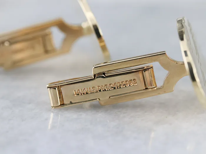 Vintage Cross Hatched Gold Cufflinks Market Square Jewelers Earrings Vintage Cross Hatched Gold Cufflinks Market Square Jewelers Earrings