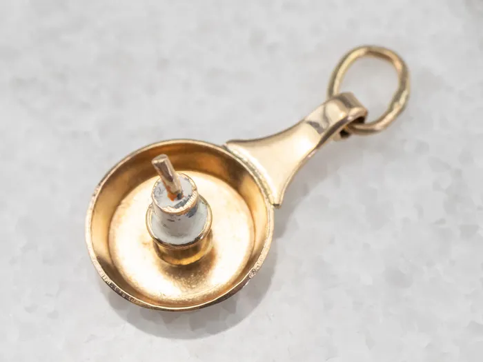 Vintage Enamel Candlestick Gold Charm MSJ Online Charm Necklaces Vintage Enamel Candlestick Gold Charm MSJ Online Charm Necklaces