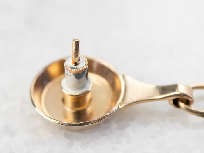 Vintage Enamel Candlestick Gold Charm MSJ Online Charm Necklaces Vintage Enamel Candlestick Gold Charm MSJ Online Charm Necklaces