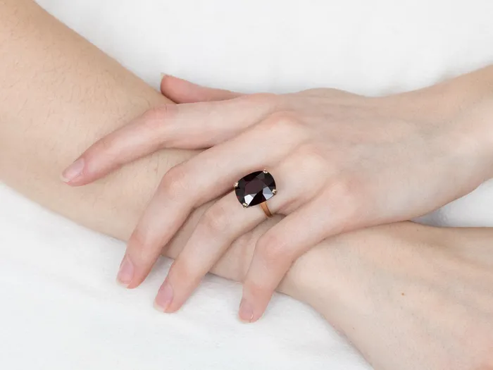 Vintage Garnet Cocktail Ring in Yellow Gold Market Square Jewelers Rings Vintage Garnet Cocktail Ring in Yellow Gold Market Square Jewelers Rings