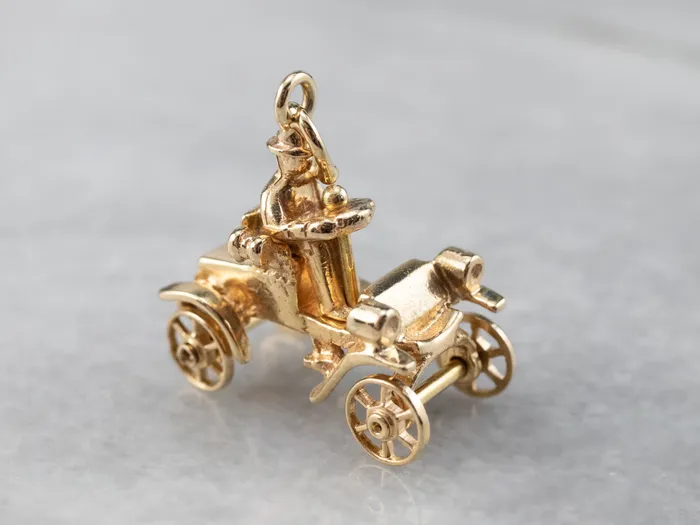 Vintage Gold ModelT Charm Market Square Jewelers Charm Necklaces