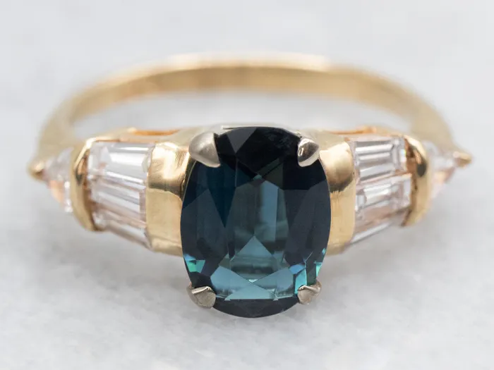 Vintage Indicolite Tourmaline and Diamond Ring Market Square Jewelers Rings Vintage Indicolite Tourmaline and Diamond Ring Market Square Jewelers Rings