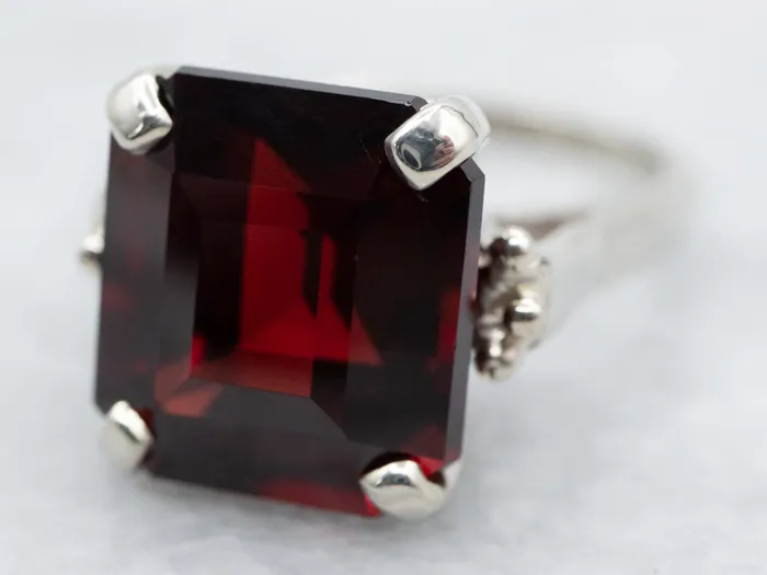 White Gold Garnet Statement Ring Market Square Jewelers Rings