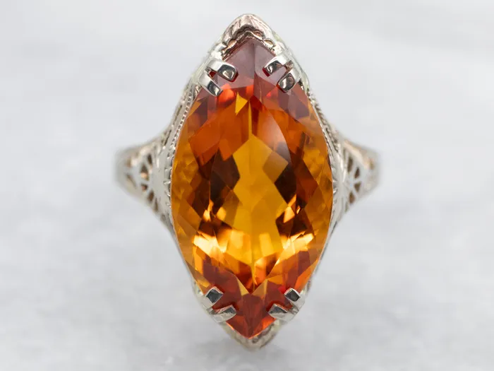 White Gold Marquise Cut Citrine Solitaire Ring Market Square Jewelers Rings White Gold Marquise Cut Citrine Solitaire Ring Market Square Jewelers Rings