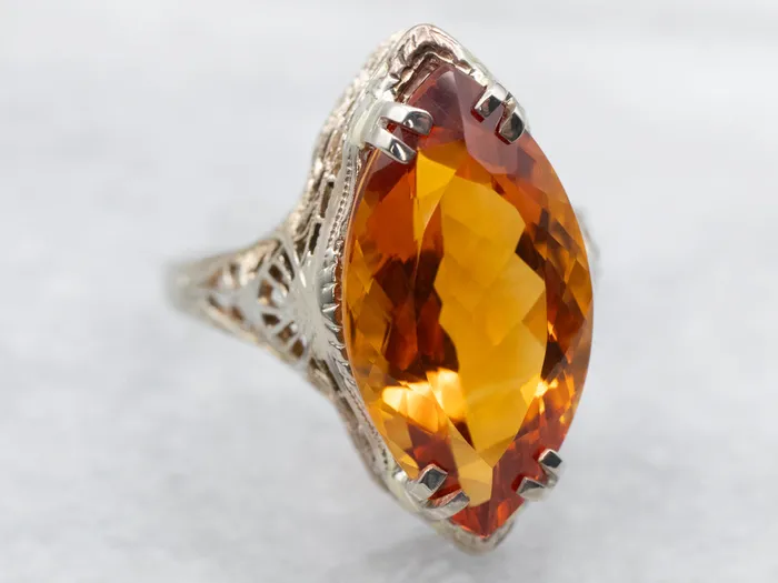 White Gold Marquise Cut Citrine Solitaire Ring Market Square Jewelers Rings White Gold Marquise Cut Citrine Solitaire Ring Market Square Jewelers Rings