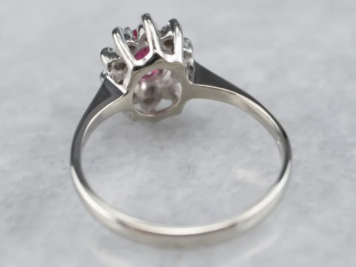 White Gold Ruby and Diamond Halo Ring Market Square Jewelers Rings White Gold Ruby and Diamond Halo Ring Market Square Jewelers Rings