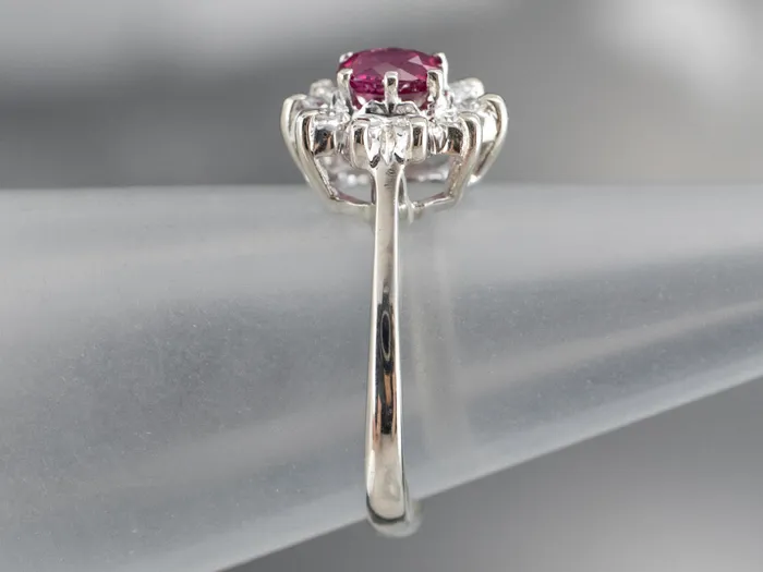 White Gold Ruby and Diamond Halo Ring Market Square Jewelers Rings White Gold Ruby and Diamond Halo Ring Market Square Jewelers Rings