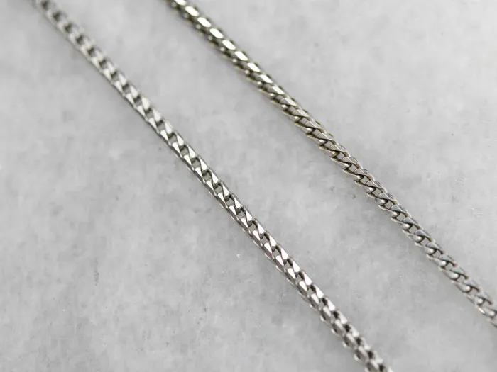 White Gold Wheat Chain Market Square Jewelers Necklaces