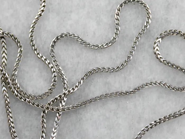 White Gold Wheat Chain Market Square Jewelers Necklaces White Gold Wheat Chain Market Square Jewelers Necklaces