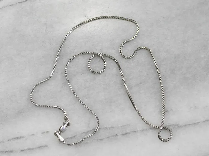 White Gold Wheat Chain Market Square Jewelers Necklaces White Gold Wheat Chain Market Square Jewelers Necklaces