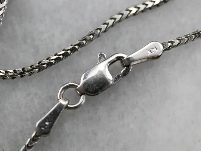 White Gold Wheat Chain Market Square Jewelers Necklaces White Gold Wheat Chain Market Square Jewelers Necklaces