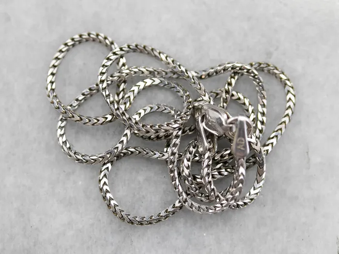White Gold Wheat Chain Market Square Jewelers Necklaces White Gold Wheat Chain Market Square Jewelers Necklaces