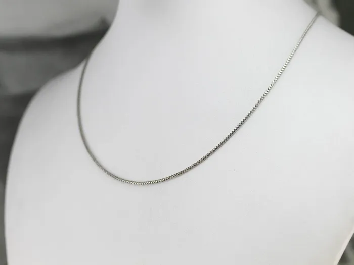 White Gold Wheat Chain Market Square Jewelers Necklaces White Gold Wheat Chain Market Square Jewelers Necklaces
