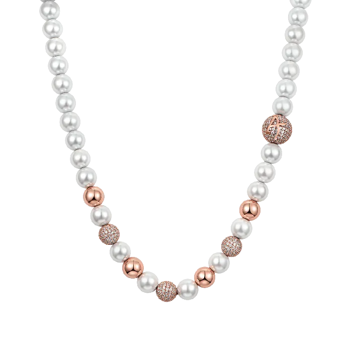 WONG Dragon Pearl and Bead Adjustable NecklaceRose Gold old Necklaces