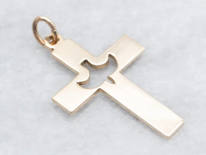Yellow Gold Holy Ghost Cross Pendant Market Square Jewelers Necklaces