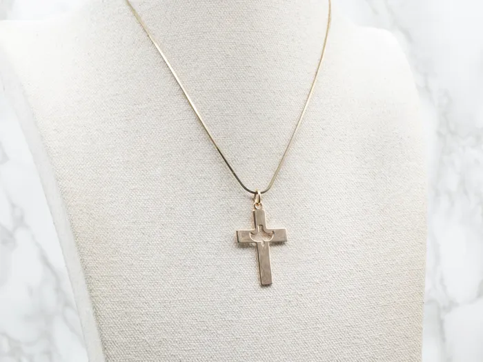 Yellow Gold Holy Ghost Cross Pendant Market Square Jewelers Necklaces Yellow Gold Holy Ghost Cross Pendant Market Square Jewelers Necklaces