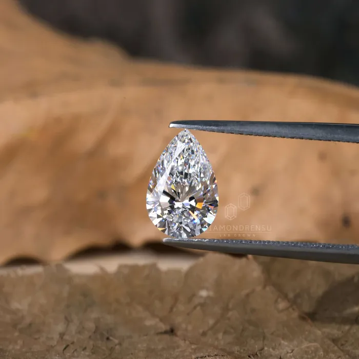 150 CT Pear Cut Lab Grown Diamond FVS Lab Created Diamond for Engagement Ring Pendant or Gift Diamondrensu Rings