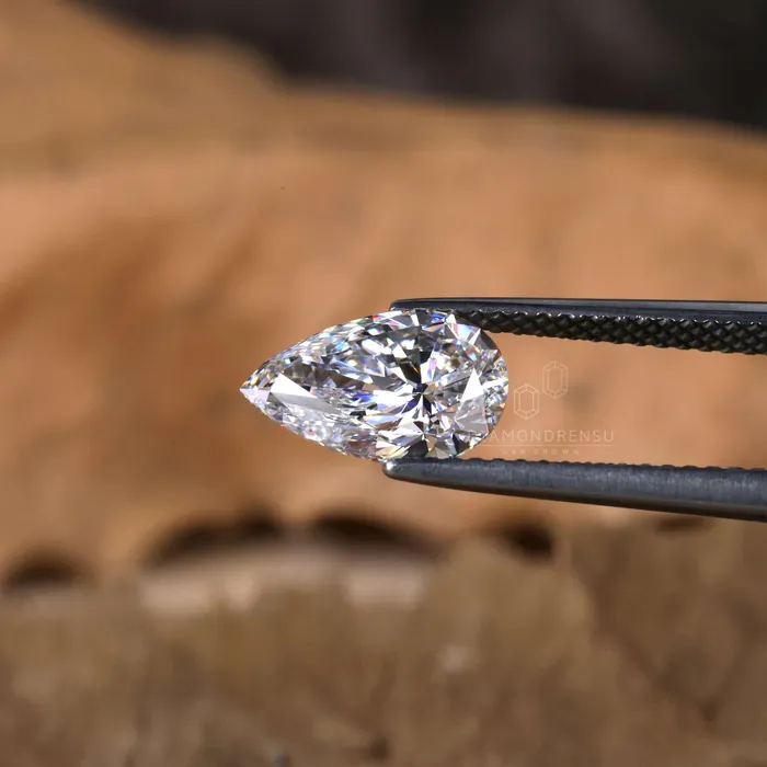 150 CT Pear Cut Lab Grown Diamond FVS Lab Created Diamond for Engagement Ring Pendant or Gift Diamondrensu Rings