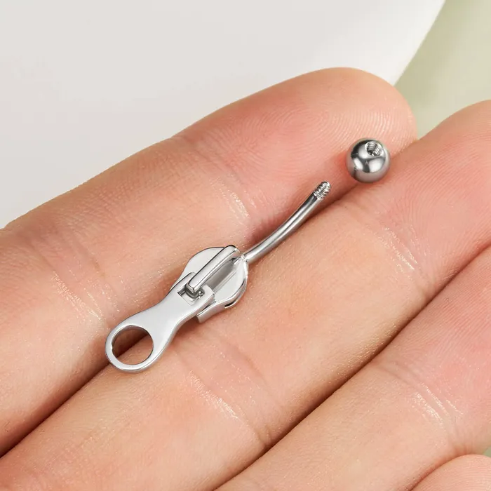 14G Zipper Style Belly Button Ring OUFER BODY JEWELRY Rings 14G Zipper Style Belly Button Ring OUFER BODY JEWELRY Rings