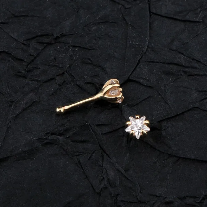 14K Gold 20G Tiny Star CZ Nose Stud OUFER BODY JEWELRY Earrings 14K Gold 20G Tiny Star CZ Nose Stud OUFER BODY JEWELRY Earrings