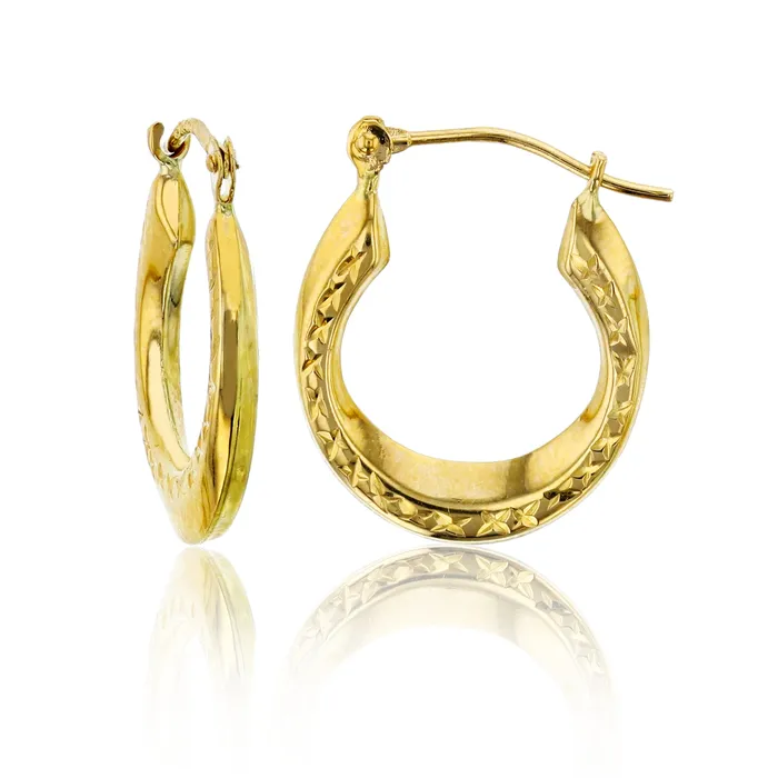14K Yellow Gold 2mm Thick Diamond Cut Huggie Hoop Earrings with Hinged Clasp 2x18mm Hoop Heart Earrings Solid Gold Earrings For Women and Girls DecadenceJewelry Earrings 14K Yellow Gold 2mm Thick Diamond Cut Huggie Hoop Earrings with Hinged Clasp 2x18mm Hoop Heart Earrings Solid Gold Earrings For Women and Girls DecadenceJewelry Earrings