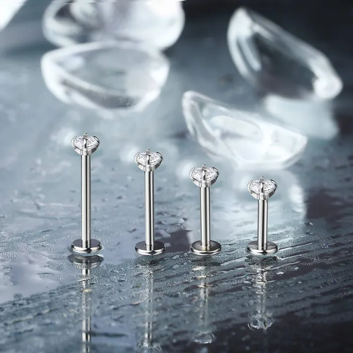 16G CZ Titanium Internally Threaded Labret Helix Stud OUFER BODY JEWELRY Earrings 16G CZ Titanium Internally Threaded Labret Helix Stud OUFER BODY JEWELRY Earrings