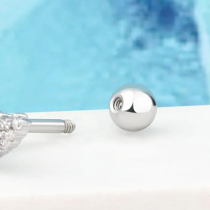 16G Half Round Shape CZ Conch Stud Helix Earring OUFER BODY JEWELRY Earrings 16G Half Round Shape CZ Conch Stud Helix Earring OUFER BODY JEWELRY Earrings