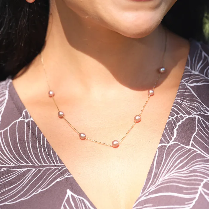 18 Mixed Freshwater Pearl Necklace in Gold 56mm Maui Divers Jewelry Necklaces
