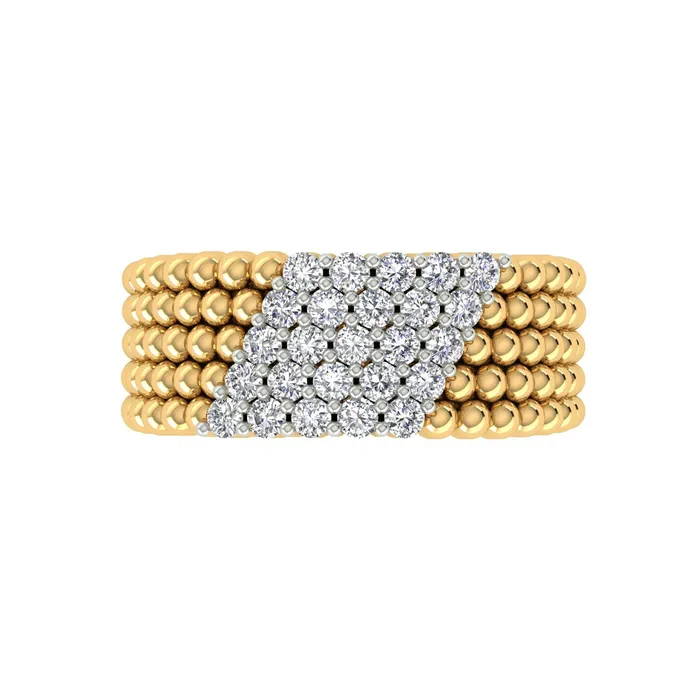 18k Yellow Gold and Diamond Fancy Ring in size 6 and total gold weight of 585g Gold Palace Rings